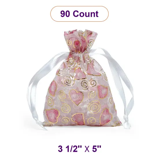 Printed Flat Organza Bag 3.5" x 5" Elegant and Stylish {1}