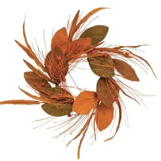 Fall Magnolia Pine & Podka Wreath 17" {1}