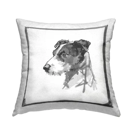 Jack Russell Portrait Design by Cartissi Outdoor Printed Pillow  {1}