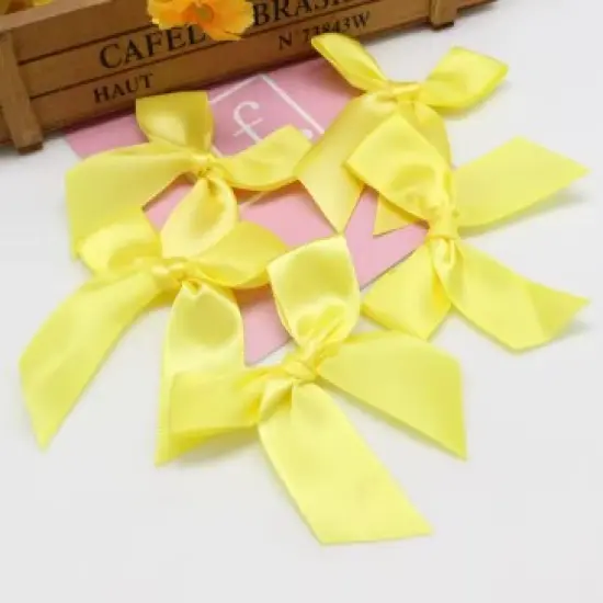 12 CtYellowBow Satin Ribbon {1}