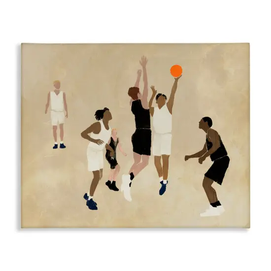 Stupell Industries Athletes Playing Basketball Canvas Wall Art Design by Daphne Polselli {1}