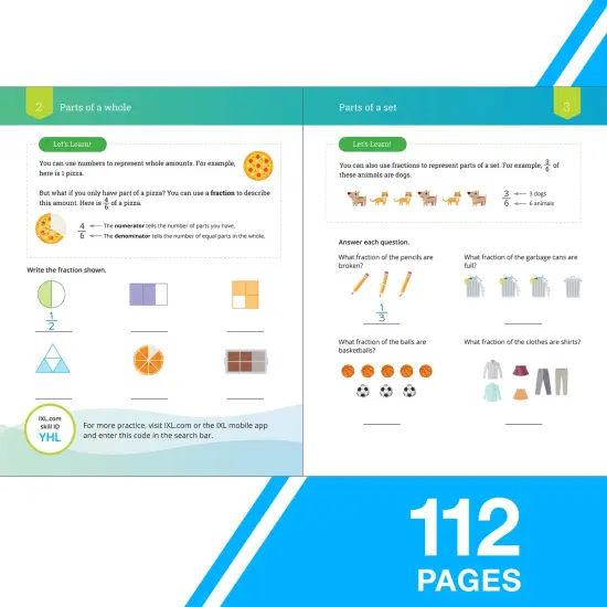 IXL Fractions & Decimals 4th Grade Math Workbooks, Mathematics Book for Kids Age 9-10 Covering Modeling, Comparing, Addition, and Subtraction Problems {3}