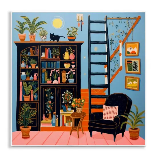 Stupell Industries Eclectic Fun Bookshelf Wall Plaque Art Design by Lazar Studio {1}