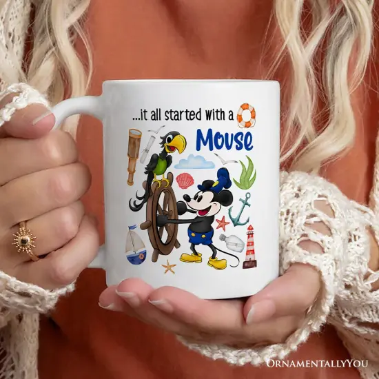 Artistic It All Started With a Mouse Mug, Steamboat Willie Gift {2}