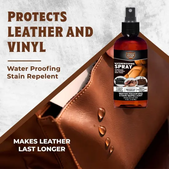 European Leather Care Waterproofing Shoe Spray - All Natural Non-Toxic Leather Shoe Suede Protector Spray - Waterproof Spray Shoes Rain and Stain Repellent Spray for bag, Furniture, Car Interior {2}