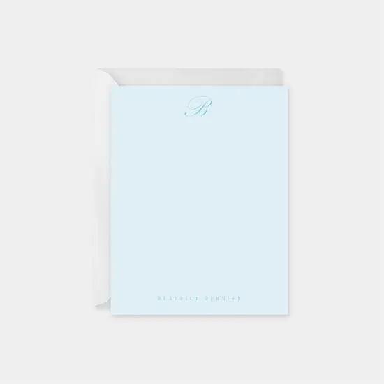 Script Monogram Note Card {1}