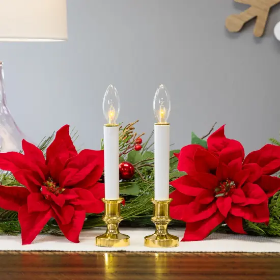 Northlight Single Light Window Candles - 9" - White - Set of 2 {3}