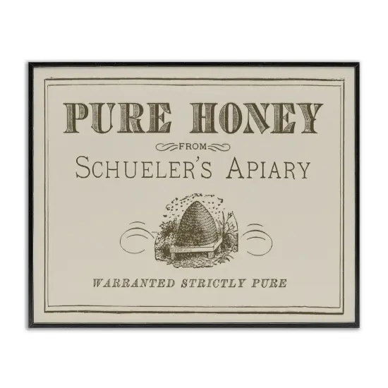 Stupell Industries Vintage Pure Honey Framed Giclee Wall Art Design by Daphne Polselli {1}