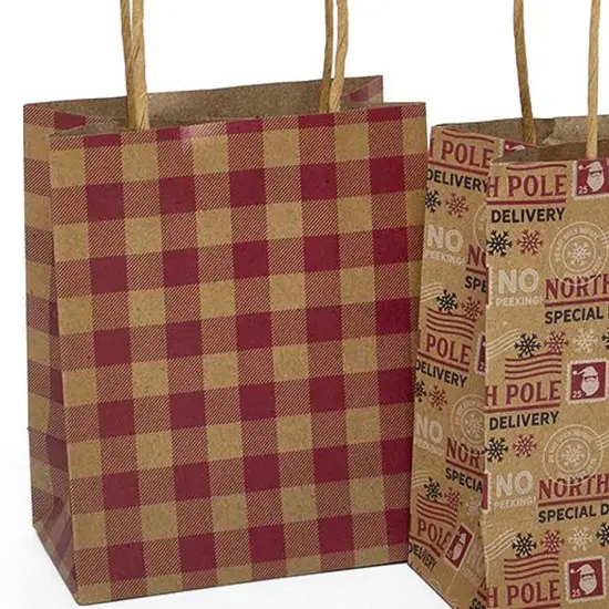 Festive Assorted Holiday Gift Bags 4.5" x 2.625" x 5.375" {5}