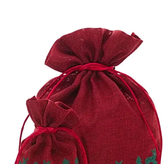 8&rdquo; x 10&rdquo; Faux Linen Christmas Gift Bags for Festive Wrapping {5}