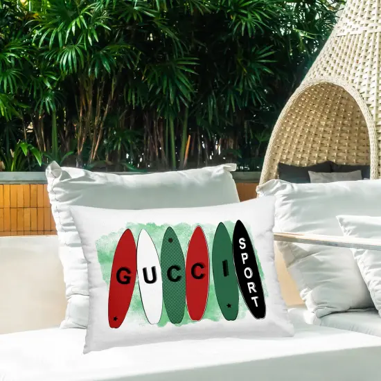 Sporty Glam Surfboards Design by Martina Pavlova Outdoor Printed Pillow  {2}