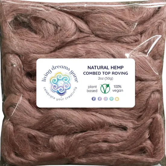 Hemp - Beautifully Dyed Vivid Colors, Combed Top Roving for Spinning, Blending, Felting, Weaving. Blush {2}