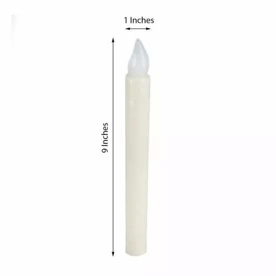 3 Warm White 9-Inch tall LED Taper Flameless Candles Lights Party Centerpieces {2}