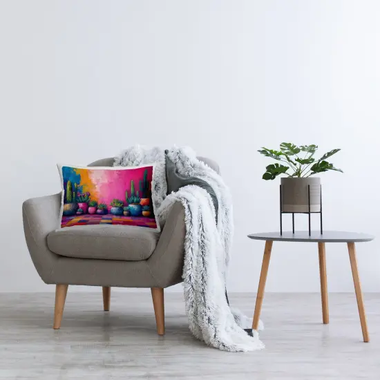 Modern Potted Cactus Design by Imagine It Images Throw Pillow  {2}