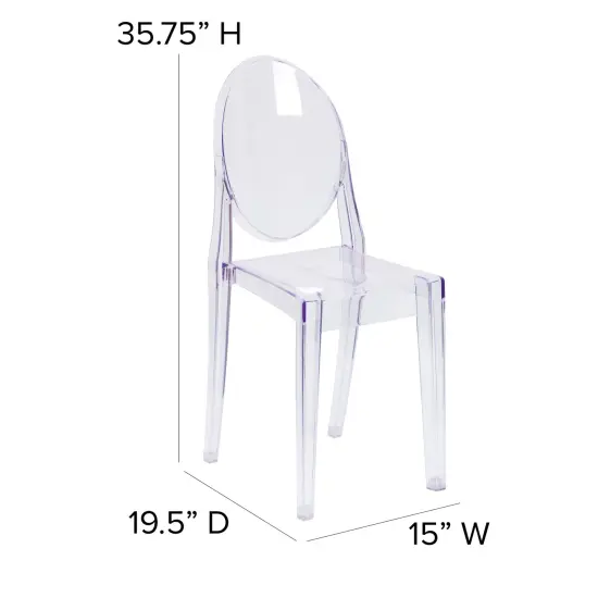 Emma and Oliver Ghost Side Chair Clear {4}