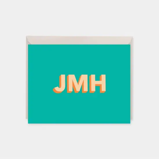 Monogram Note Cards with 3D Type VI {1}