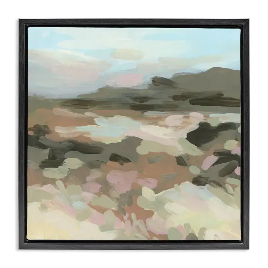 Stupell Industries Modern Brushed Landscape Framed Floater Canvas Wall Art Design by June Erica Vess {1}