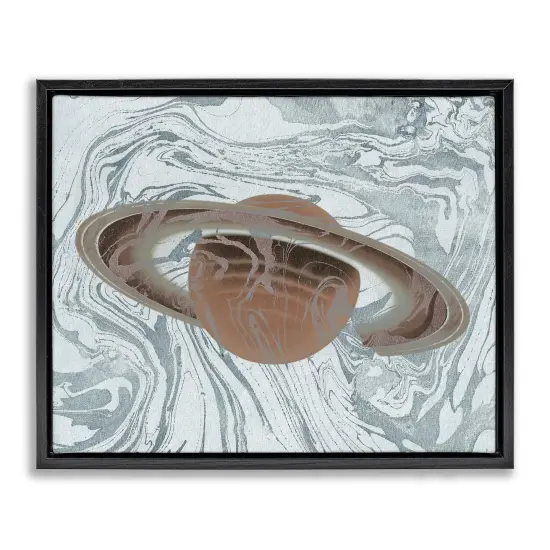 Stupell Industries Marble Pattern Planet Framed Floater Canvas Wall Art Design by Daphne Polselli {1}