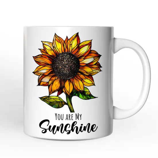 Sunflower Stained Glass Style Mug, Sunshine in Life Gift {4}