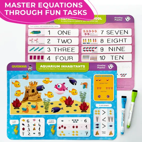 QUOKKA Busy Book Practice Handwriting for Kids - Learn to Count for Toddlers 3-5 | 30 Tasks | Pre K ABC Letter Tracing | Homeschool Preschool Learning Activities {4}