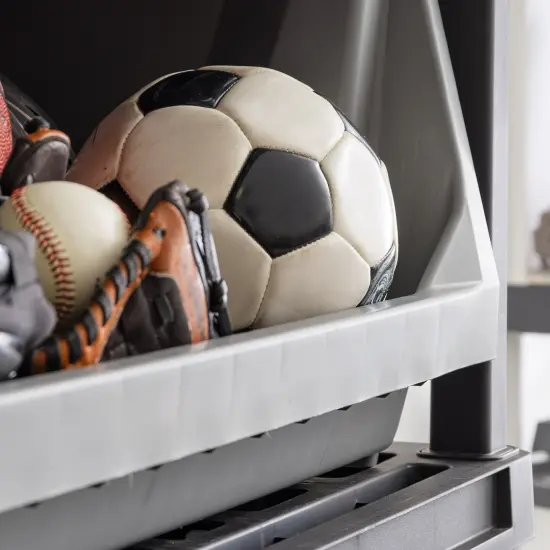 IRIS USA Medium Stackable Storage Bins Open Front, Heavy Duty Garage Organization, Gray - 1 Pack {2}