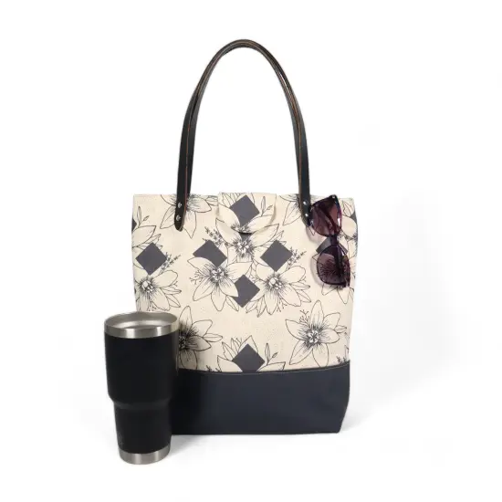 Crosscut Sewing Co.&reg; Lincoln Tote Sewing Kit - Beginner Sewing Project Kit Diamond floral {5}