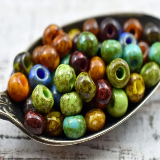 50G Mixed Picasso Czech 2/0 Seed Beads - Czech Glass Seed Beads {6}