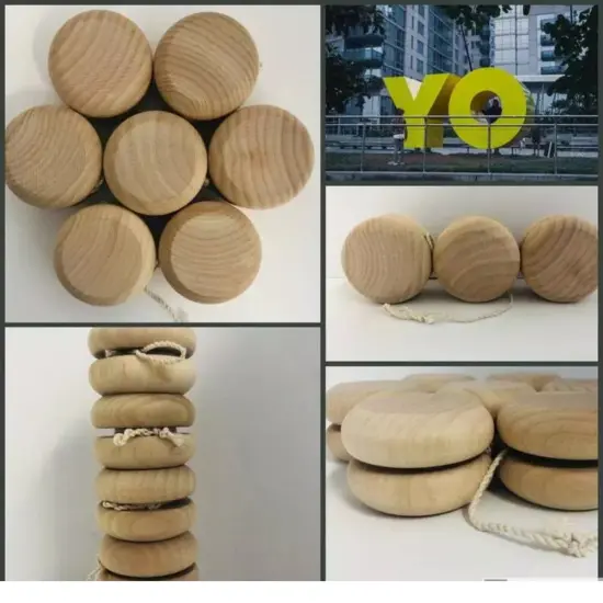 Kitcheniva 10 Pcs Unfinished Wooden Paintable Yo-Yo Classic Kids Toys Party {6}
