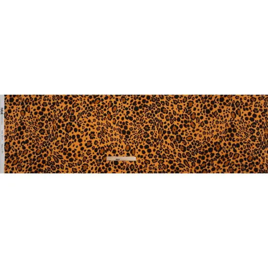 1 Yard Tan Silk Charmeuse Print Animal Spots Made in Italy Width 53" {3}