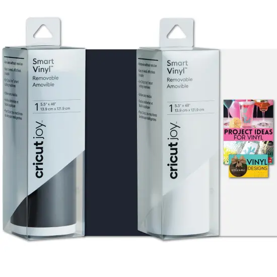 Cricut Joy Smart Removable Vinyl Rolls Bundle, 5.5in x 48in, Tuxedo, 2 Count {1}