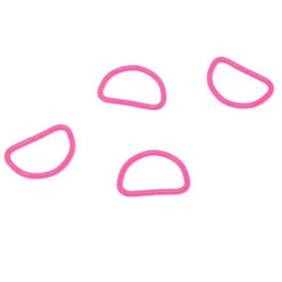 Metal D Ring 1 Inch Hot Pink Plated Loop Ring {4}