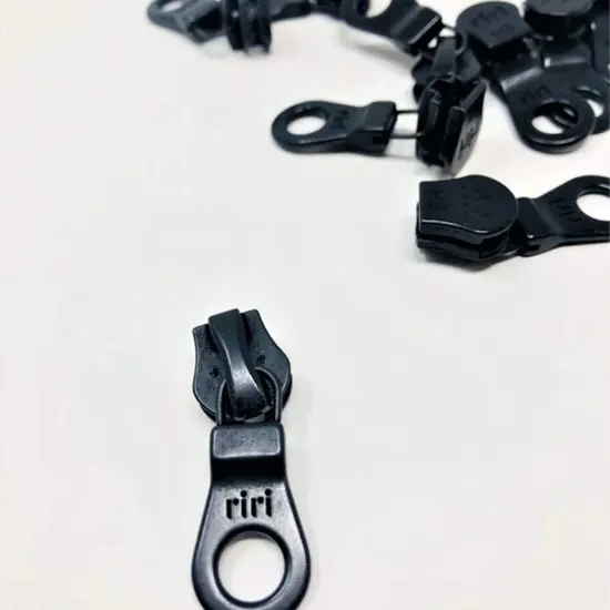 8MM Closed Bottom Zipper &ndash; Custom Length, Black or Dyeable White Black/Brs-nikl-blck {6}