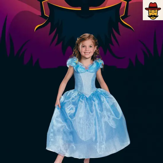 Girl's Cinderella Movie Costume Fairytale Princess Dress with Butterflies {3}