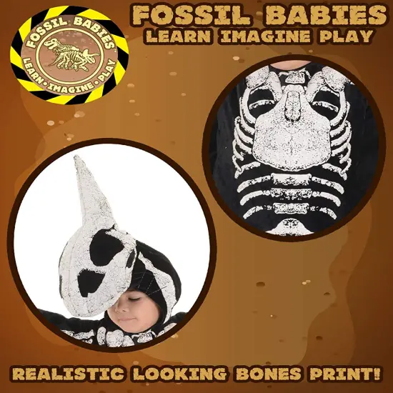 Underwraps Pterodactyl Fossil Toddler Childs Halloween Costume Black/White {4}