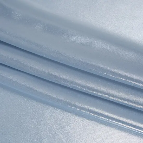 1 Yard Liquid Sheen Metallic Polyester Chiffon Sheer Silver on Blue Fabric 60" Width {1}