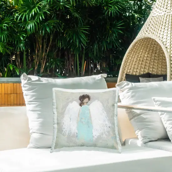 Stupell Industries Soft Angel Impression Outdoor Pillow, 18 x 7 x 18 {2}