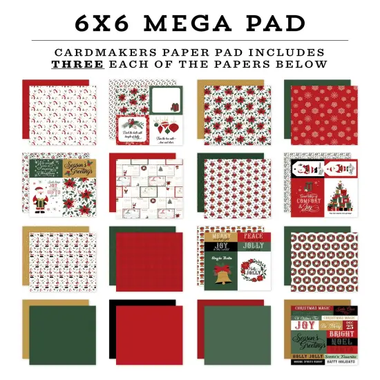 Echo Park Double-Sided Cardmakers Mega Pad 6"X6"-Santa Claus {3}