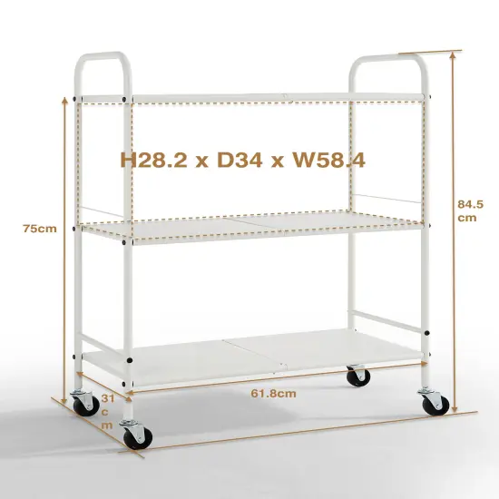 Metal Rolling Organizer Utility Craft Cart White {8}