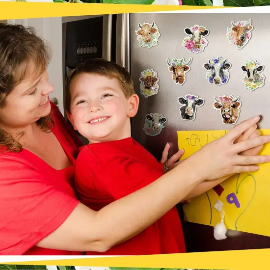 30 Pcs Cow Diamond Painting Magnets Highland Cows Diamond Art {2}