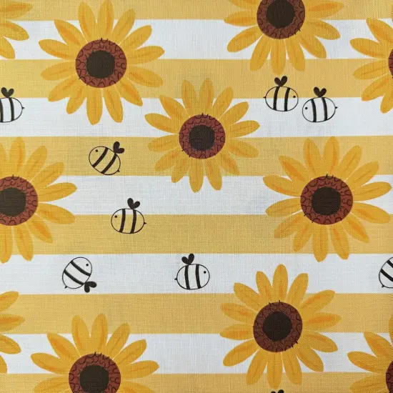 6Pcs Bee Cotton Pre-CutFabric Fat Quarters Sunflower Daisy Honeycomb Quilt {4}