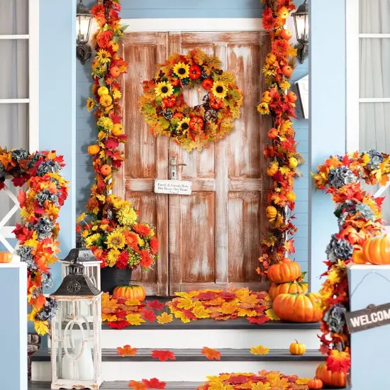 500PCS Artificial Fall Leaves {4}