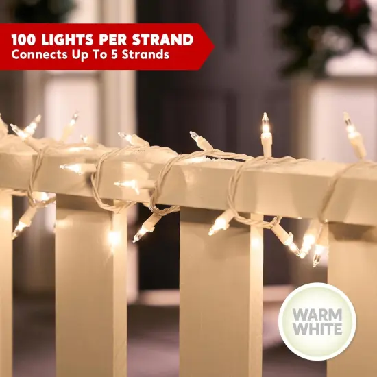 White Christmas String Lights - 100 Count, 21.5FT {3}