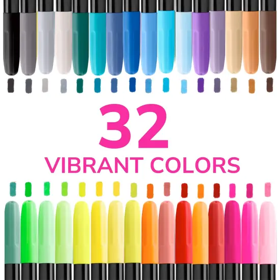 Zenacolor 32 Fabric Markers Pens - Non Toxic, Indelible and Permanent Fabric Paint Pens - Fine Point Tip Textile Marker Pen {4}