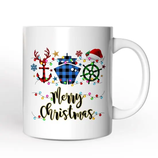 Cruise Vacation Buffalo Plaid Christmas Mug Gift {1}