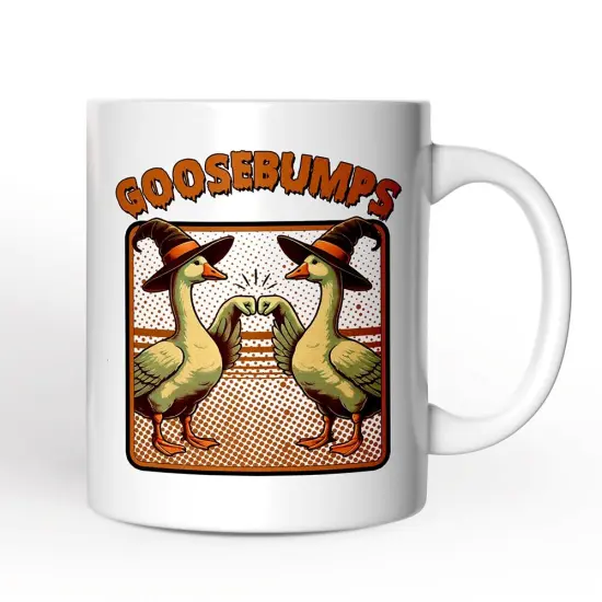 Goosebumps Mug, Retro Best Friend Halloween Goose Gift {1}