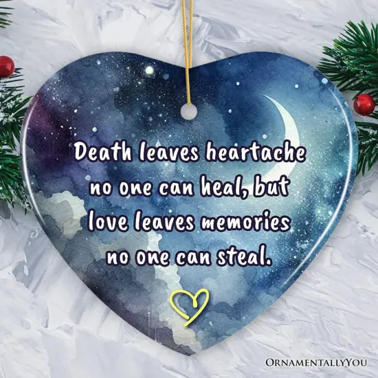 Love Leaves Memory Christmas Ornament, Healing Memorial Gift {1}