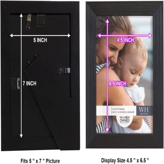 5x7 inch Picture Frame Modern Style Wood Pattern and High Definition Glass Ready for Wall {5}