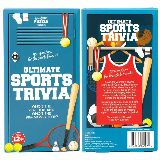 Professor Puzzle: Ultimate Sports Trivia - Party Game, 300 Questions For Sports Fanatics, 3 Difficulty Levels Across Various Categories, Ages 12+ {7}