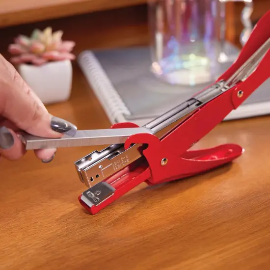 Plier Stapler, Handheld Heavy Duty All Metal Stapler, 25 Sheet Capacity, Jam Free, Vintage Rio Red (S7010159) {5}