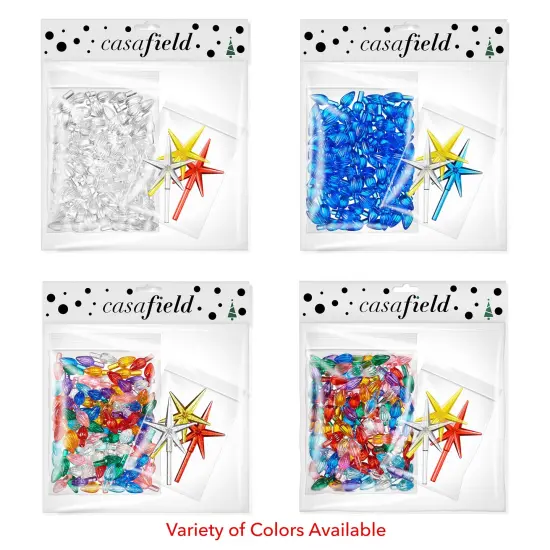 Casafield Ceramic Christmas Tree Replacement Lights - 108 Multi-color Bulbs and 3 Star Toppers {5}